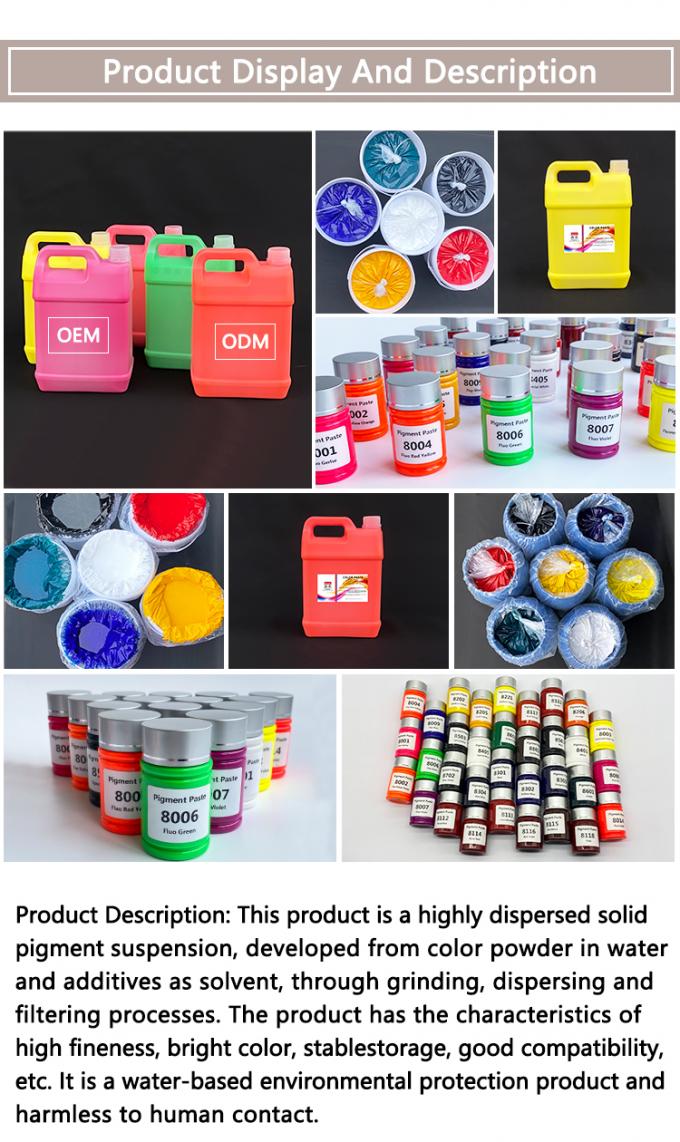 Manufacturer Supply Water Based Fluorescent Pigment Paste for Aqueous Coatings Fluo Gerlse  Color Paste 4
