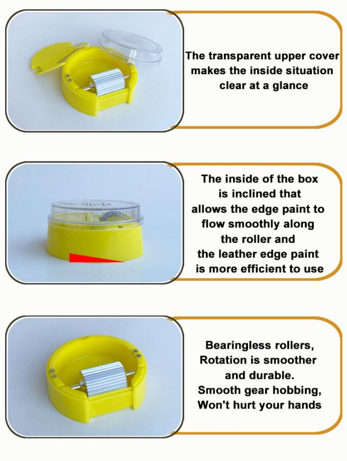 Manual Round Bearingless Roller Painting Box for Leather Edge Coating Dyeing Tool OEM 12