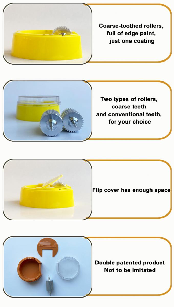 Manual Round Bearingless Roller Painting Box for Leather Edge Coating Dyeing Tool OEM 14