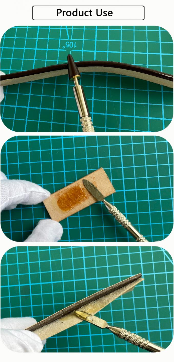 DIY Dual Head Brass Roller Leather Craft Applicator Speedy Leather Edge Painting Pen Dyeing Roller Glue Smear Sealing Oil Brush 16