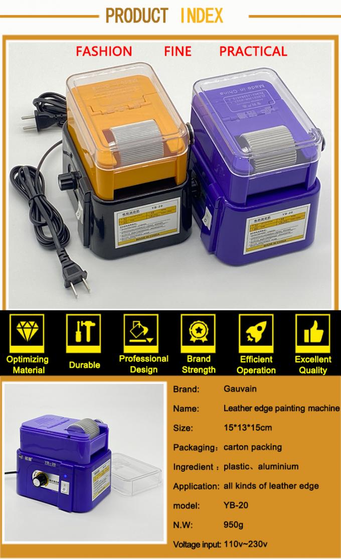 Electric Adjustable Speed Large Capacity Leather Edge Dyeing Machine Leather PU PVC Edge Finishing Painting Machinery 6
