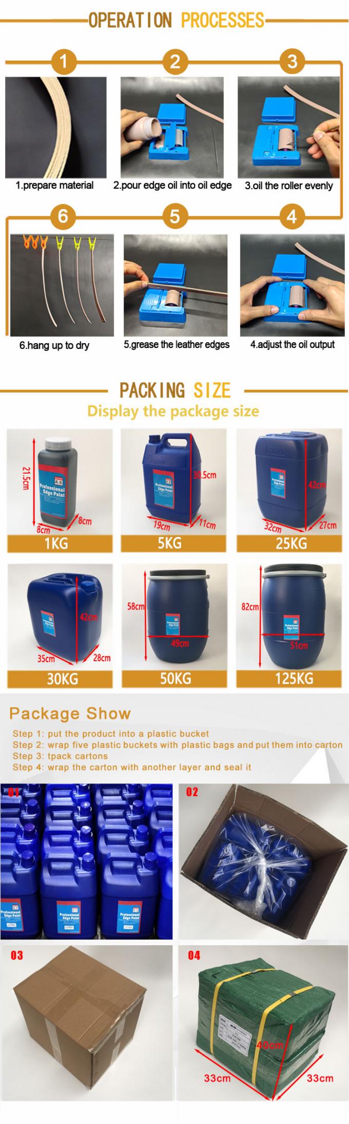 Water Based One-time Fullness Leather Edge Dye Remarkable Adhesion Ink 8