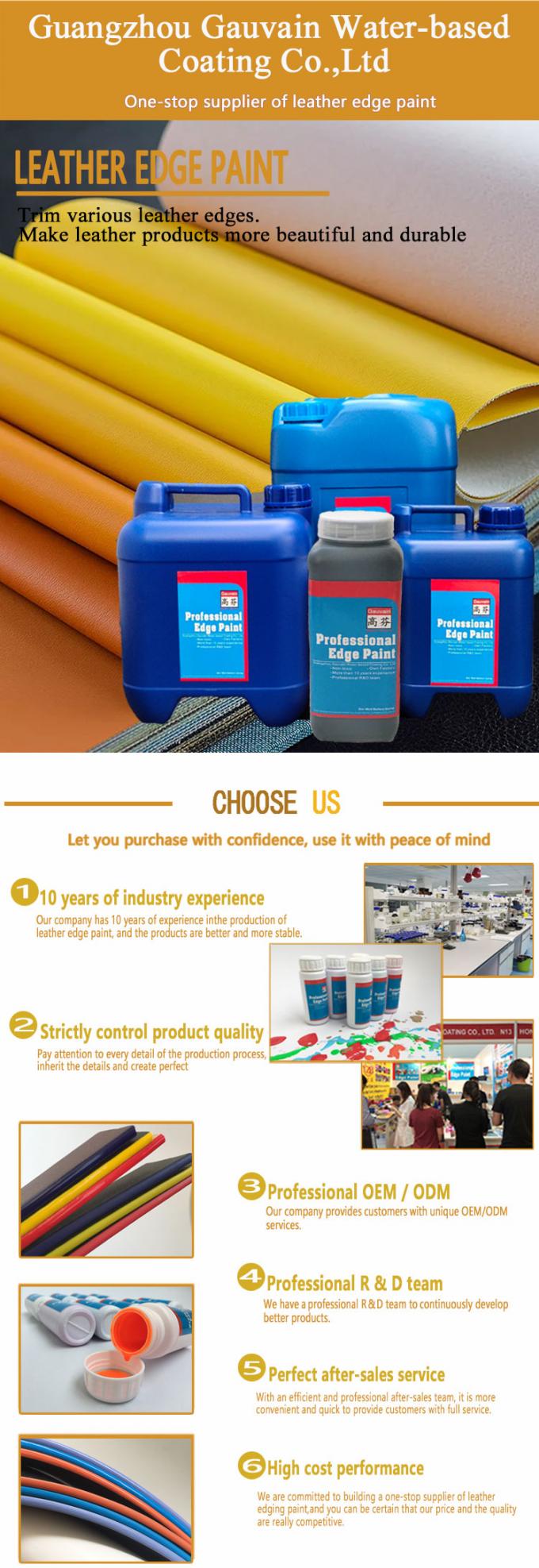 Water Based One-time Fullness Leather Edge Dye Remarkable Adhesion Ink 0