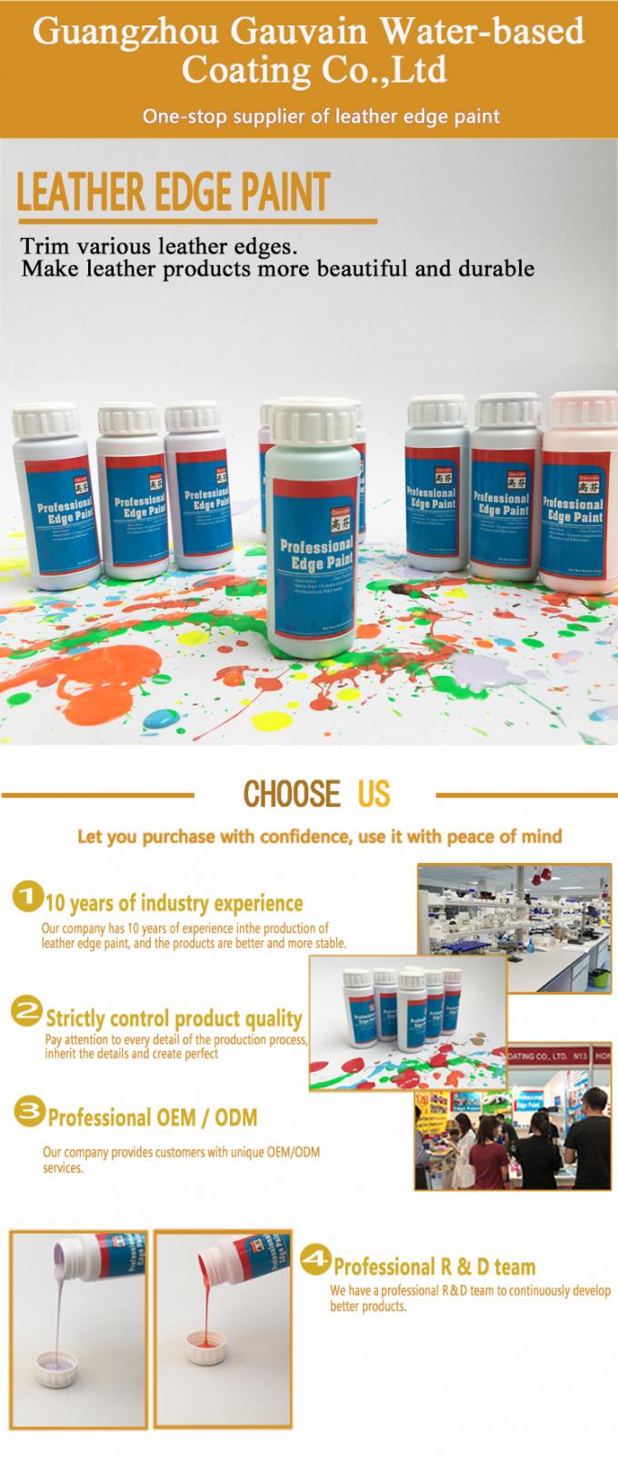 Water Based Polyurethane Glitter Leather Edge Paint Liquid Coating for Furniture Leather Belts Bags Straps Shoe Uppers 0