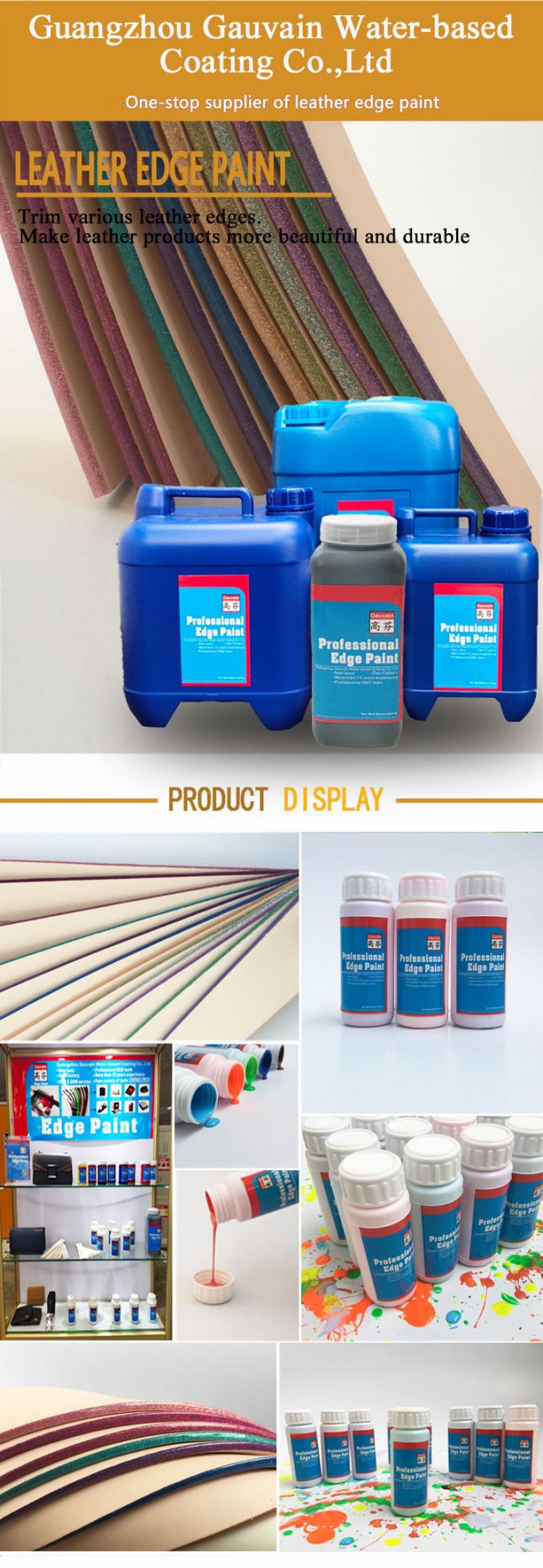 Water Based Glitter Color Leather Edge Paint for Leather Products Stain Coloring Ink 0