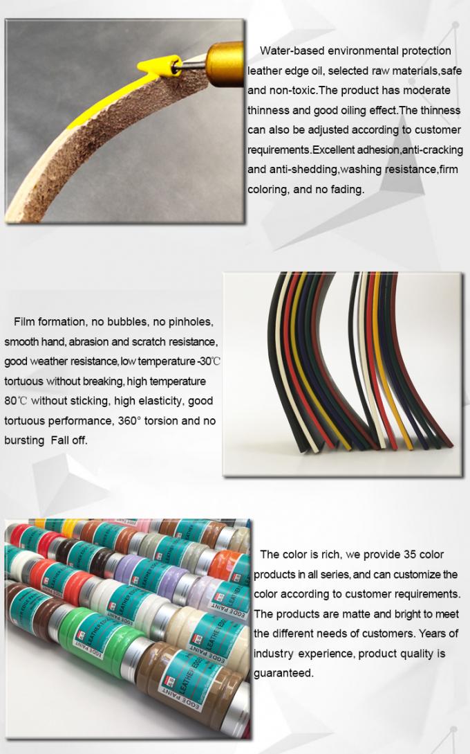 Professional Water Based Natural Leather PU Belts Handbags Remarkable Adhesion Edge Colorant 6