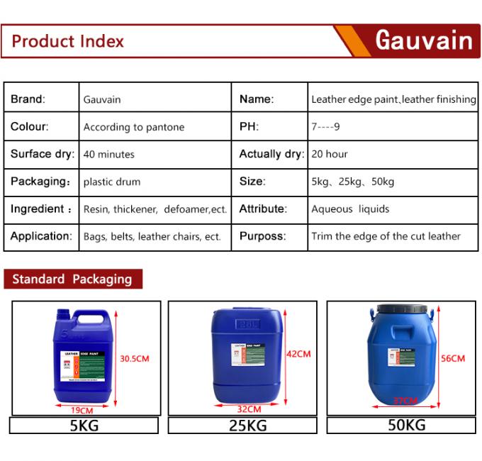 Economic Series Water Based Leather Edge Ink Different Colors One-time Coating Fullness Leather Edge Paint 6