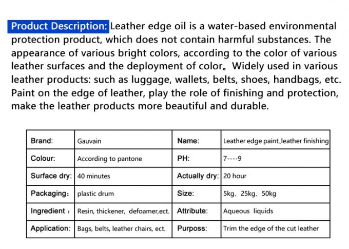 Wholesale Water Based Leather Edge Oil for Shoes Bags Belts Acrylic Leather Edge Dye Coloring Paint 4